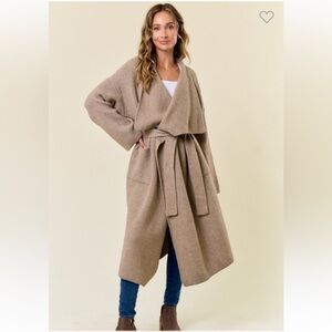 Women's Tan Belted Coat